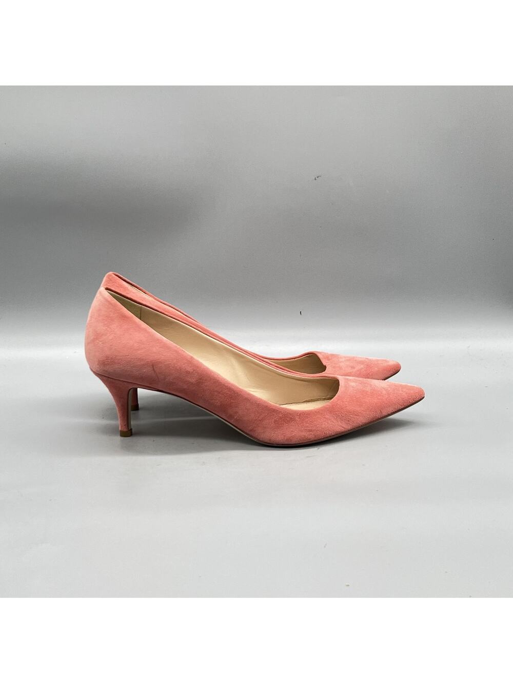 J Crew Shoes Womens 8 Pink Suede Kitten Heel Dress Pumps Made Italy Slip On